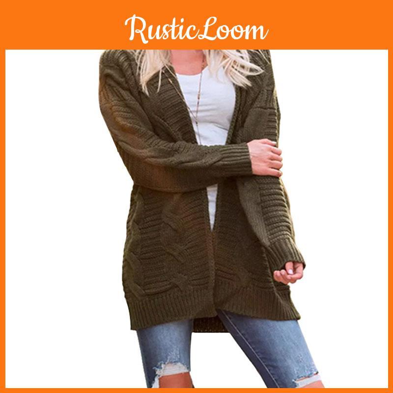 Fashionable Casual Knitted Sweater With Loose Long Sleeve Women Cardigan