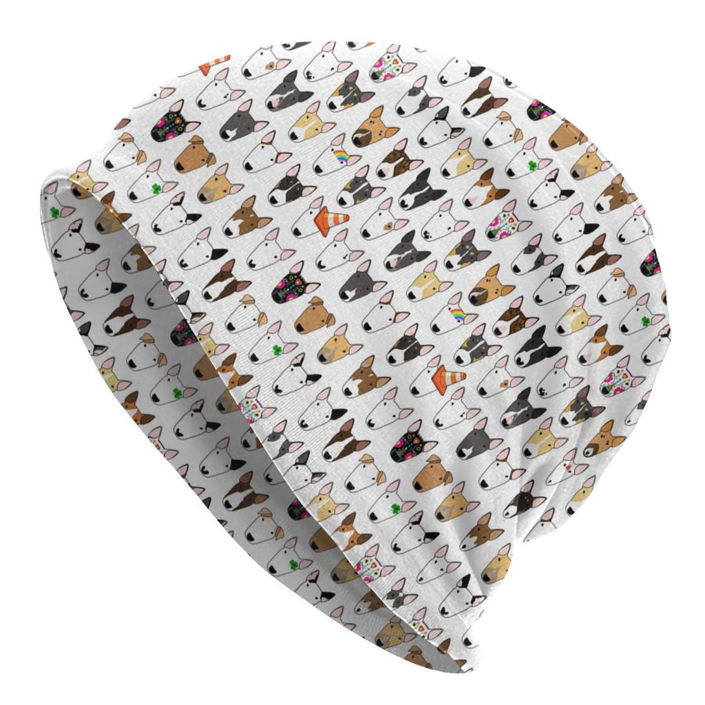 Шапки-бини с напуском для спящего бультерьера, собаки, женские шапки унисекс с животными, щенками, хип-хоп, вязаные шапочки с черепами, шапки для зимних лыж