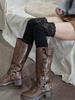 SIMPLEJEWEL Women Boot Socks Trim Long Lace Socks Top Over The Knee High Boot Cuffs Stockings Pile Socks Long Boots