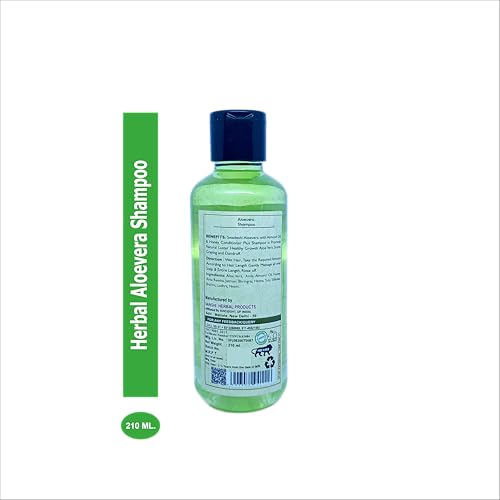 Khadi Natural 100% Травяной шампунь с алоэ вера - Питательный и увлажняющий очищающее средство для волос для мягких, шелковистых волос, контролирует перхоть и зуд кожи головы, без сульфатов и