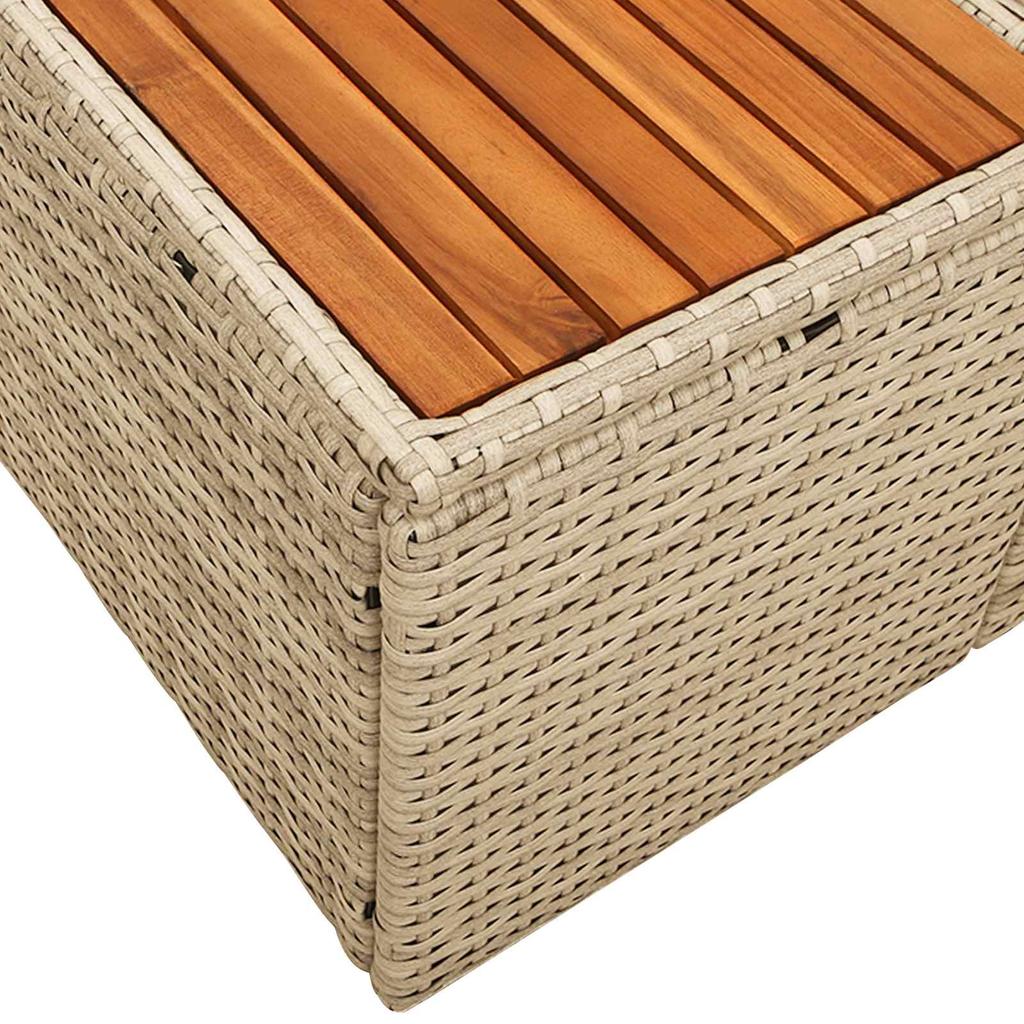Garden Sofa Beige 184 x 62 x 85 cm Poly Rattan