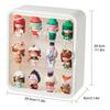 Doll Storage Holder Small Toys Figures Display Case Container with Transparent Dust Cover White