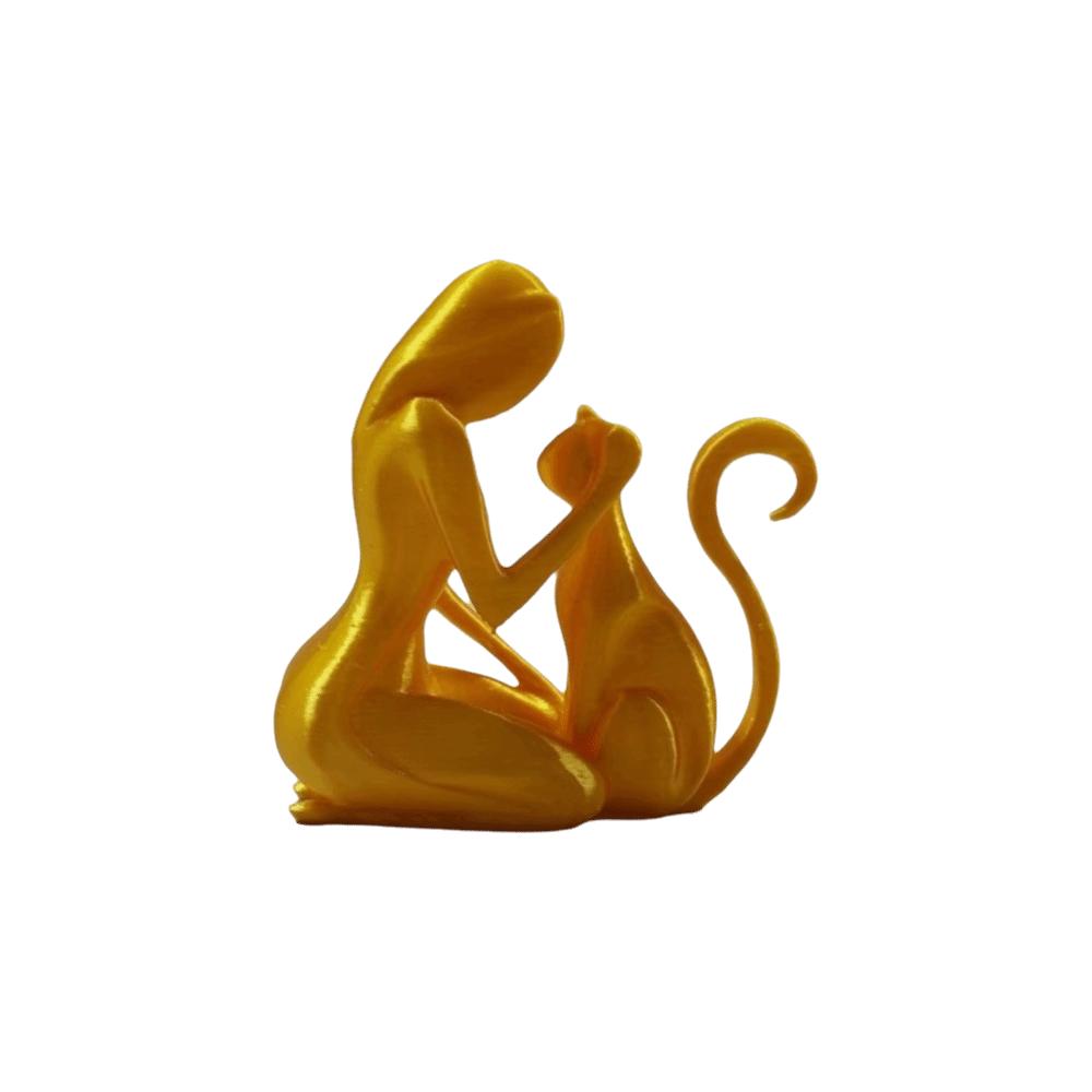 3D Printed Cat Dog Figurine Creative Canine Statues Crafts Desktop Ornaments Christmas Gift