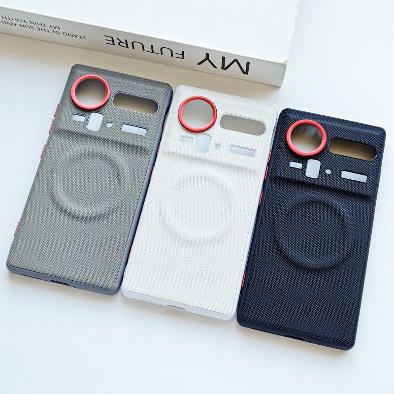 Для ZTE Nubia Z80 Z70 Z70S Ultra Кожаный чехол с ромбовидным узором Магнитное крепление Контрастные кнопки Рамка для камеры Защита от отпечатков пальцев