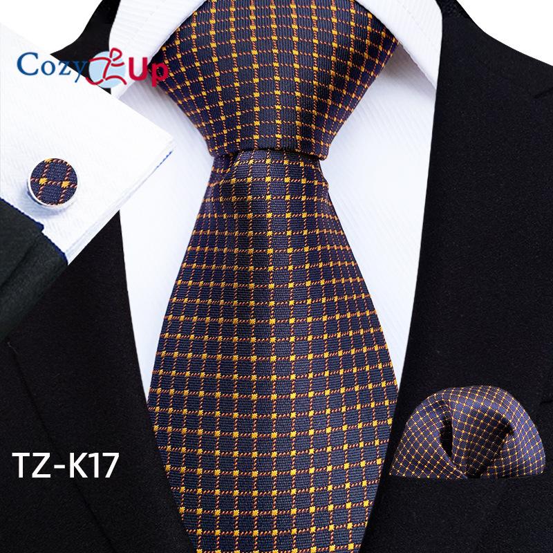 Cozy Up Набор из трех предметов, модный деловой мужской галстук с узором пейсли, включает в себя галстук, запонки, носовой платок