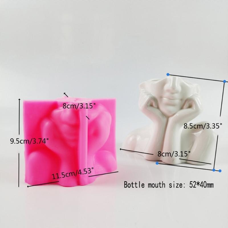 Силиконовая форма для цветочного горшка, бетонная цементная форма для горшка для растений, форма для цветочного горшка, форма для эпоксидной смолы, держатель для кистей для макияжа, форма-органайзер