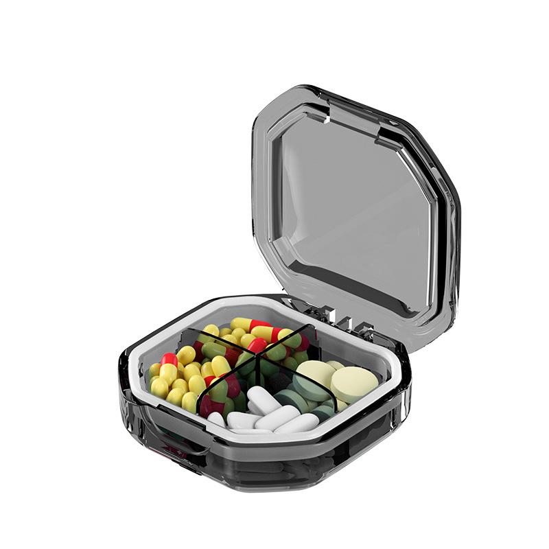 6 сеток, коробка для хранения таблеток, коробка для хранения лекарств, отделение для лекарств, мини-портативный контейнер-органайзер с уплотнительным кольцом