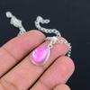 Natural Pink Opal S Chain Pendant HandCrafted Fine Polished 925 Sterling Silver Pendant with Morden Design Gift for Wedding Bridal
