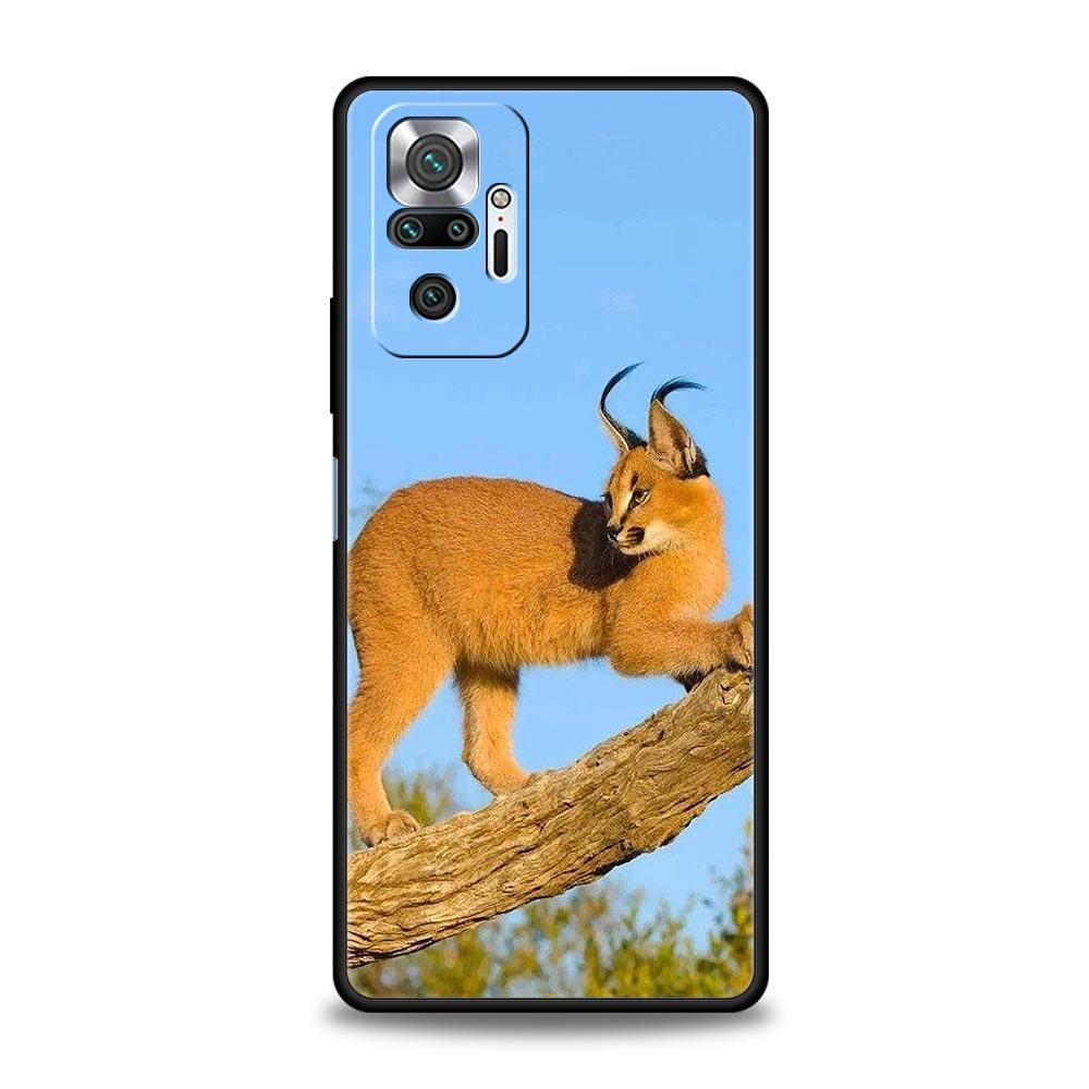 Чехол для телефона для Xiaomi Redmi Note 14 13 12 Pro Plus 5G 9S 9 10 11 4G 14C 13C 12C 10C 9C 9A Мягкий чехол Африканская Рысь Каракал Кошка