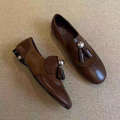 Туфли Мэри Джейн с кисточками в стиле Брок, женские, 2025 год, новые, ретро, из маленькой кожи