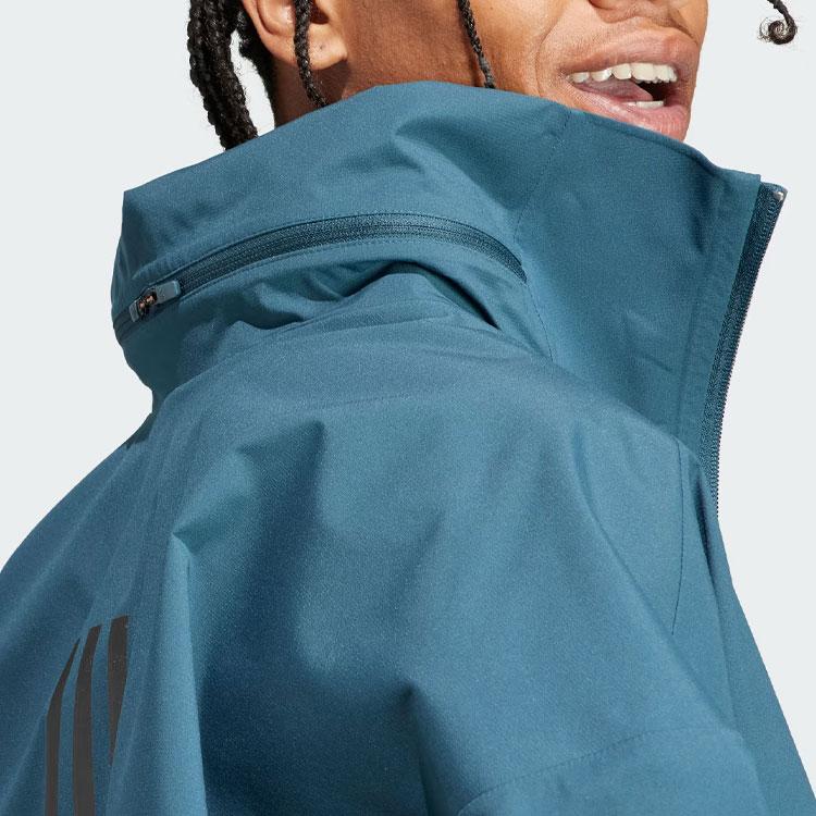 Adidas Myshelter Rain.Rdy Printed Waterproof Sports Casual Jacket Men Outerwear Arctic-Blue HZ5701