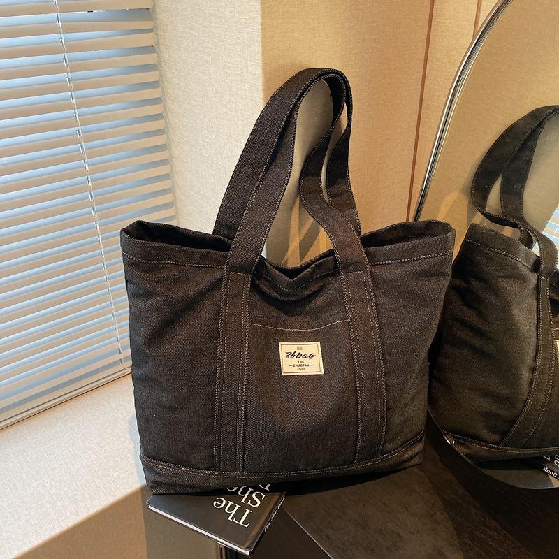 2025 новая повседневная джинсовая сумка женская большая вместительная сумка через плечо тканевая сумка класс сумка-тоут