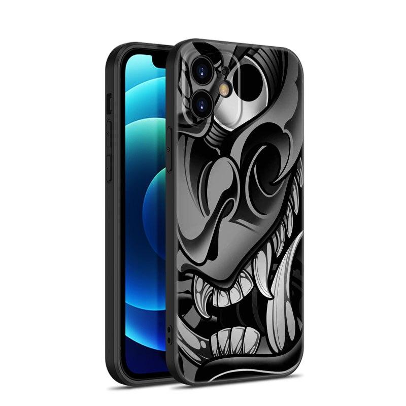 Модный чехол для телефона «Самурай демон» для Apple iPhone 13 12 Mini 11 Pro XS Max XR X 8 7 6S 6 Plus SE 2022 2020 5S 5, мягкий черный чехол