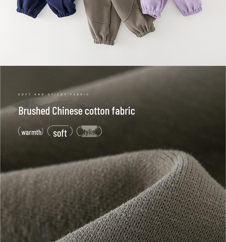 Cotton Hall Kids' Plus Velvet Winter Pants, Autumn/Winter Sports Pants for Boys and Girls