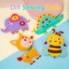 3D Cartoon Animal Sewing Kit for Beginner Kids Arts Crafts 8 Easy DIY Projects of Stuffed Animal Dolls Children Threaded Toys