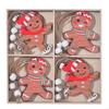 12Pcs Wooden Lovely Man Ornaments Durable Holiday Homes Decoration 4 Panel Designs for Christmas Tree Decorations