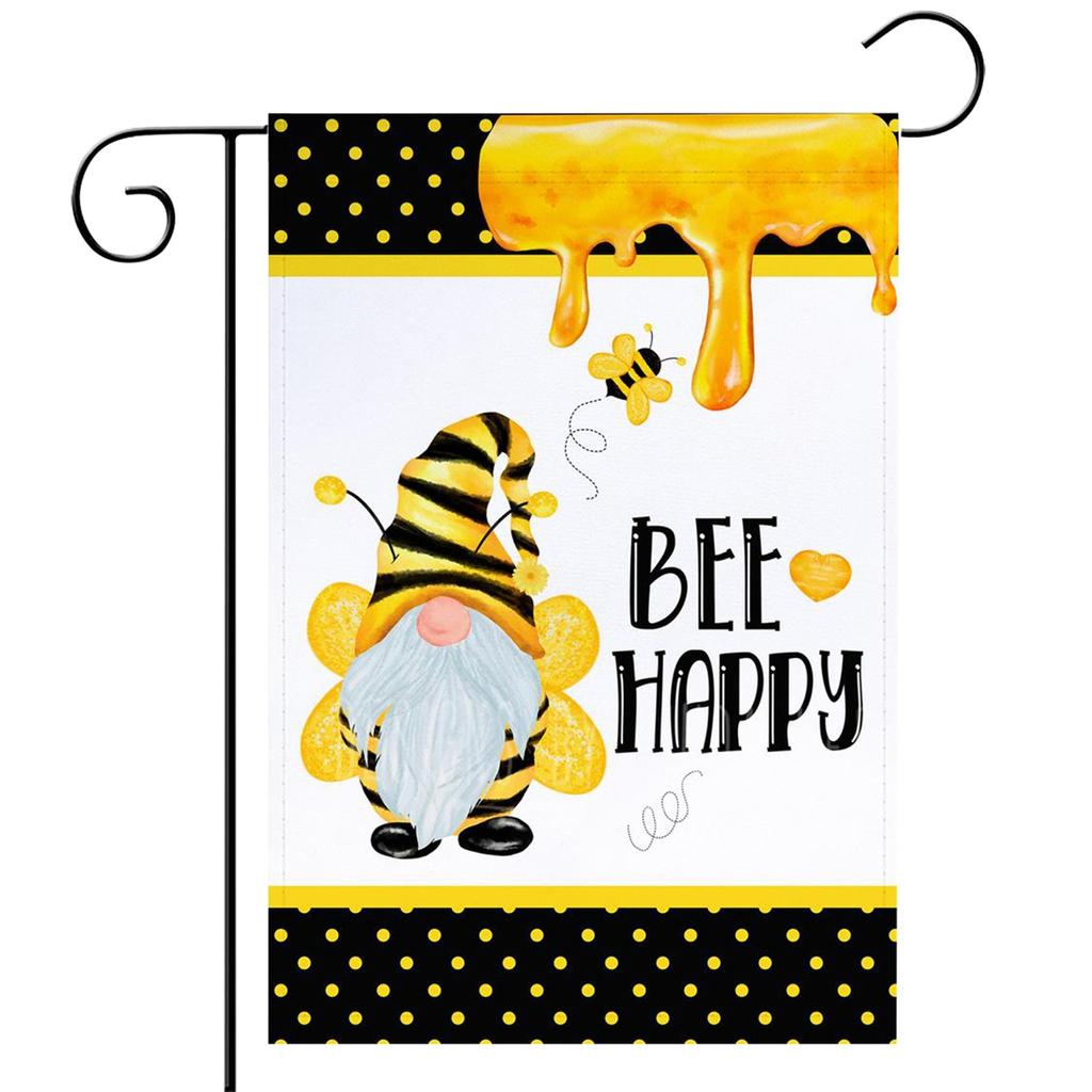День Праздника Пчелы Флаг Декор Гном Флаг Валентина Гном Крыльцо Сад Флаг