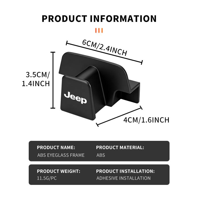 Car Sun Visor Sunglasses Holder Eyeglasses Clips Accessories For Jeep Grand Cherokee Patriot Renegade Compass Wrangler