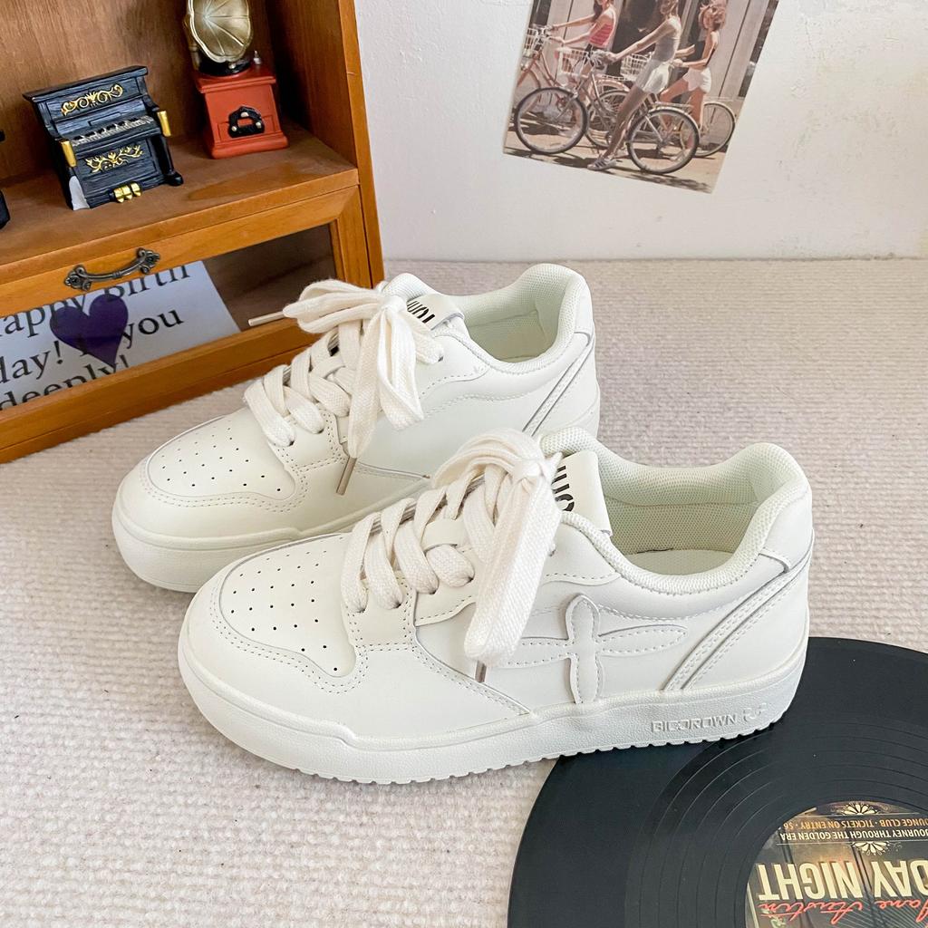 B-9351 latex insole/thick baseplate shoes women's dopamine color niche 2024 new little white shoes women's shoes