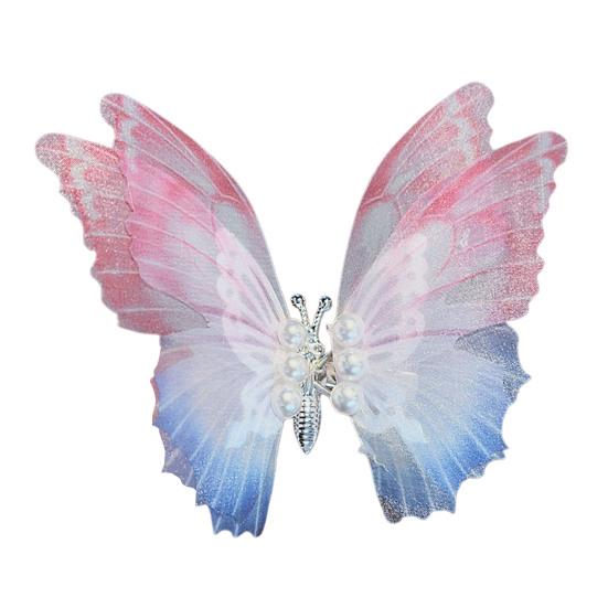 Hairpin Gradient Color Butterflies Decor Hair Clip with Imitation Pearls Exquisite Appearance Hair Pin Hair Accessories