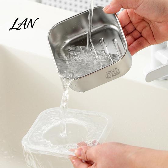Reusable Food Holder 13.5oz Stainless Steel Lunch Box for Meal Prep, Stackable Container with Clear Airtight Lid Diet Control Portion Control,
