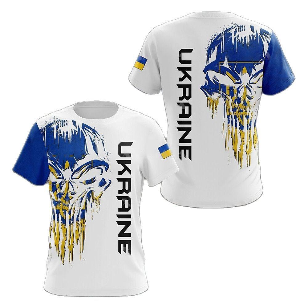 Ukraine Flag Camo Printed 3D T-shirt Summer Ukrainian Veterans Training Clothes Personality Teenage Short Sleeved O-neck Top