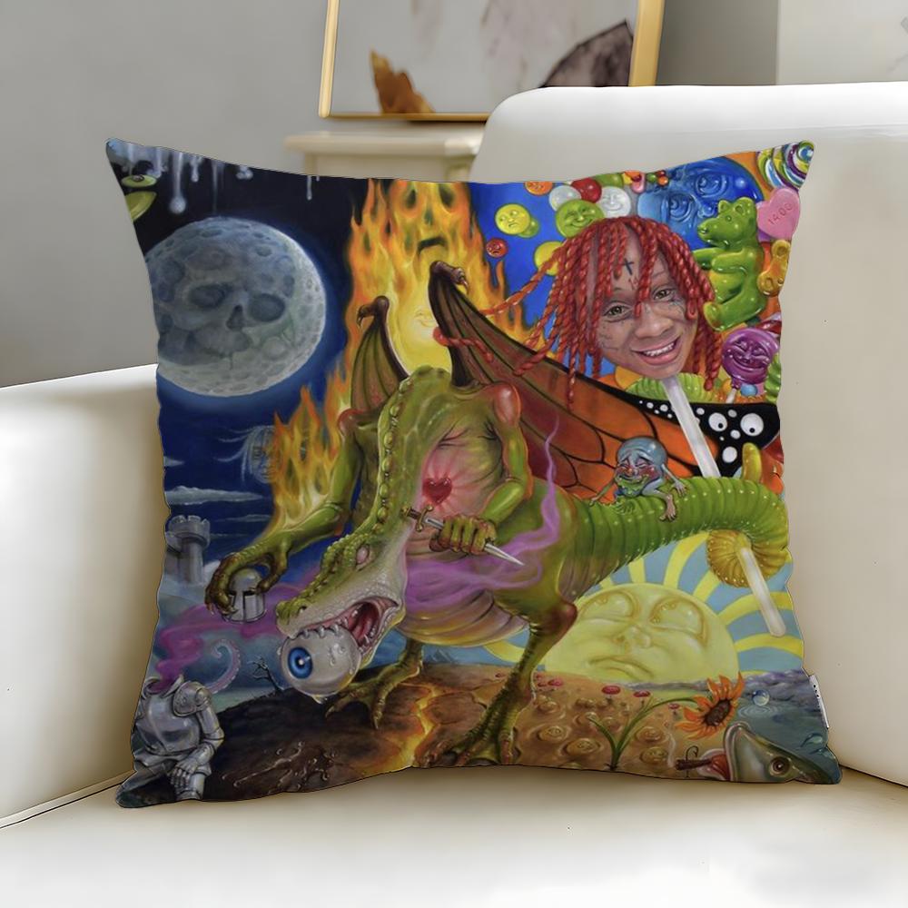 popular rapper Trippie Redd Cushion Cover Soft EasyWash Pillow Case Versatile for Couch Bed Travel and Office