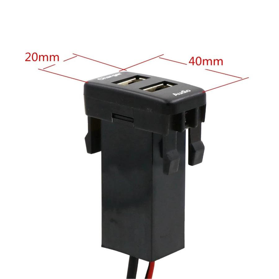Dual USB Charger Socket Audio Adapter For Toyota 4Runner Highlander FJ Cruiser
