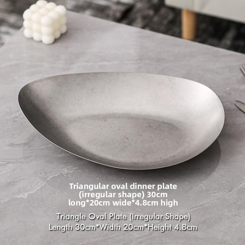 Декоративная тарелка в стиле ретро, уникальный дизайн, нержавеющая сталь, прочная, для дома, ресторана, улицы, западная столовая посуда