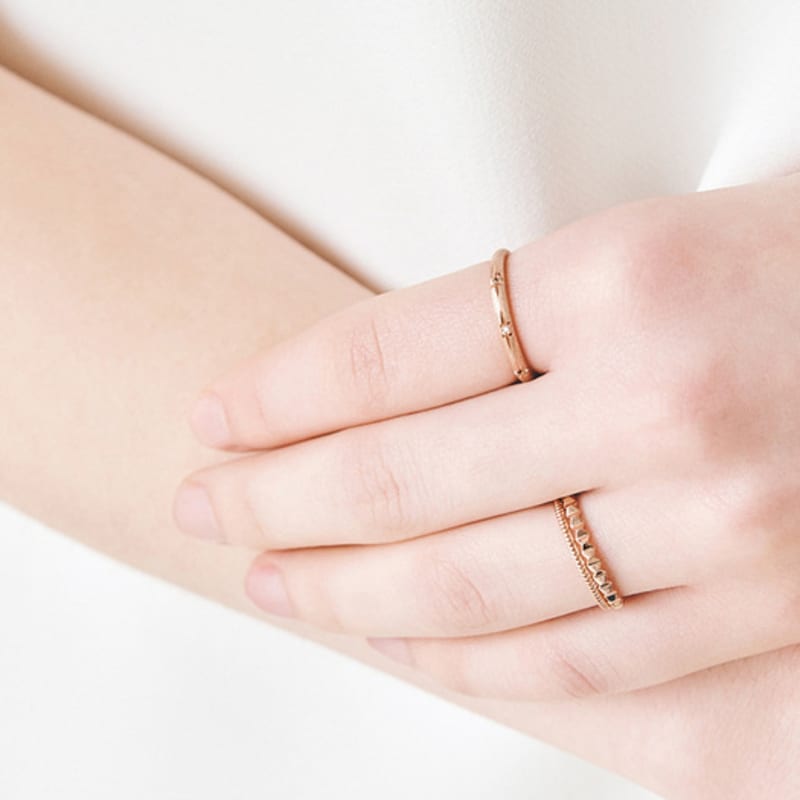 MAYBETOI 14k Кольцо с тонкой резкой Haas