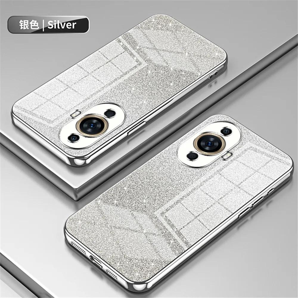 Gradient Glitter Plating Clear Phone Case, Soft Silicone Shockproof Cover For Huawei Nova 11 12 10 9 SE 8i 7I 5i Pro 5T Y90