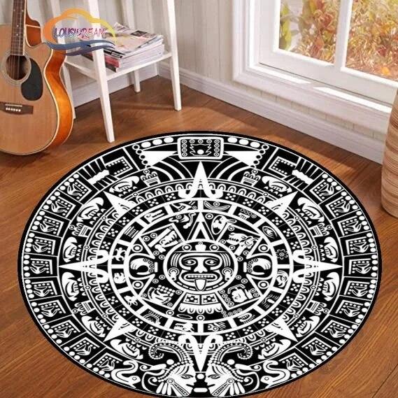 Круглый ковер с рисунком солнца в виде пентаграммы, ковер «Ловушка сатаны-дьявола», белый на черном ковер со сверхъестественными рунами