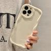 Fashion Wave Pattern Solid Color Cream Case For iPhone 15 Pro Max 14 Plus 13 12 11 Pro X XR Xs Max 7 8 SE 2022 Soft Clear TPU Phone Case