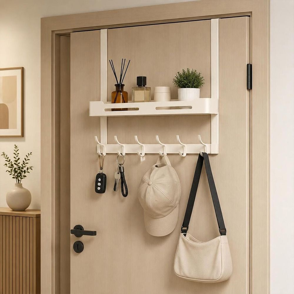 No Drill Door Hanger Organizer Aluminum Hanging Hook Rack Entryway Organizer