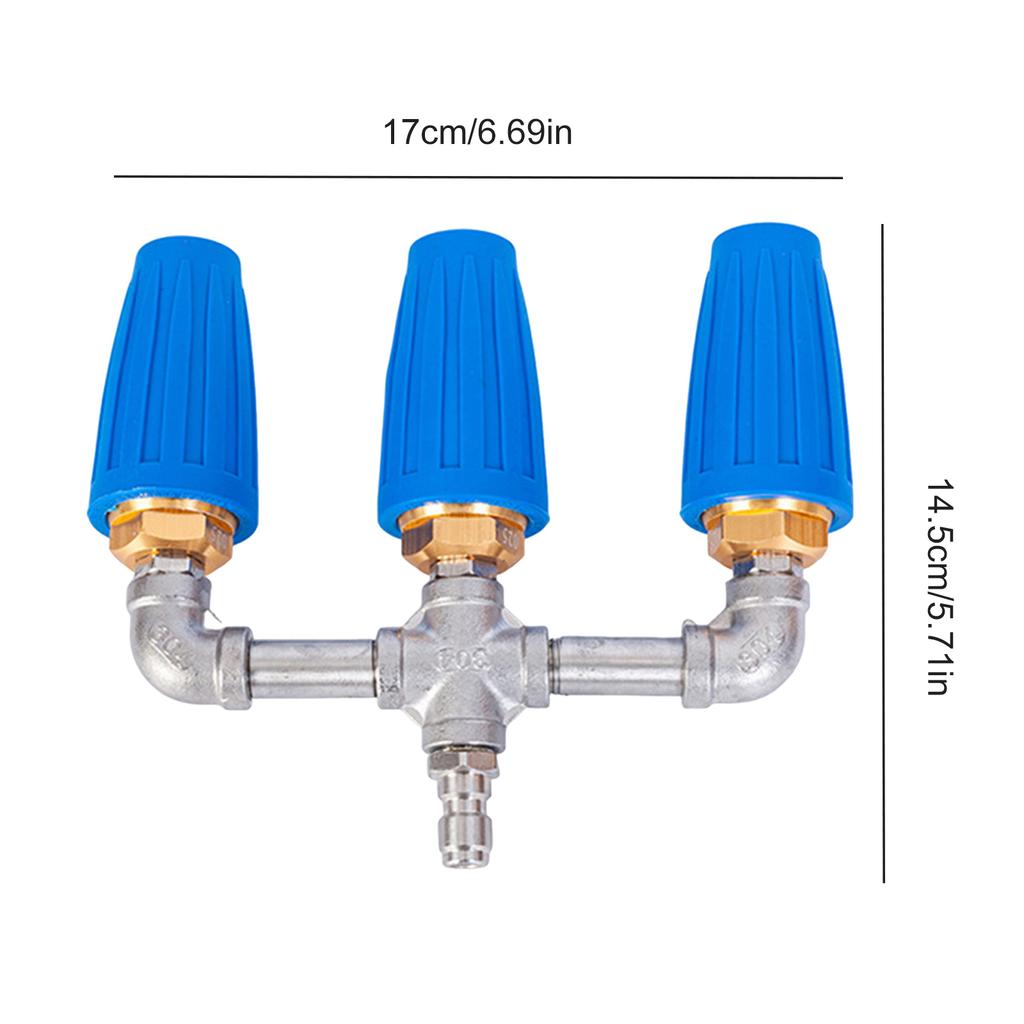 3 in 1 360 Degree Rotating Turbo Nozzle with 1/4 Inch Quick Connection Rotating Pressures Washer Tips for Garden Car Concrete
