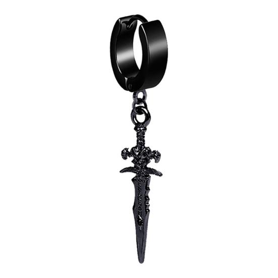 1 пара мужских сережек, однотонные серьги в форме меча в стиле панк, портативные серьги-капли для