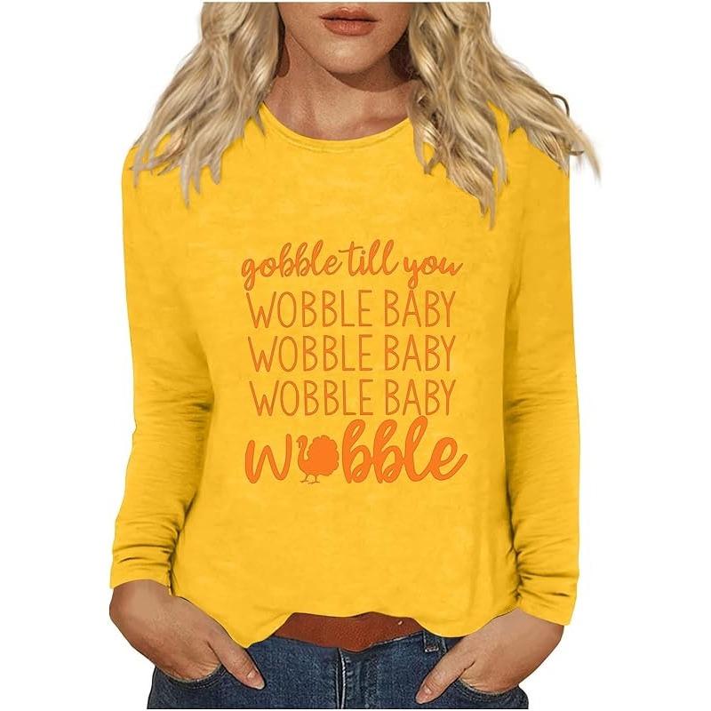 С Днем благодарения, стильный топ с длинными рукавами и рисунком тыквы 2024 года, женская осенняя рубашка с круглым вырезом, подарок