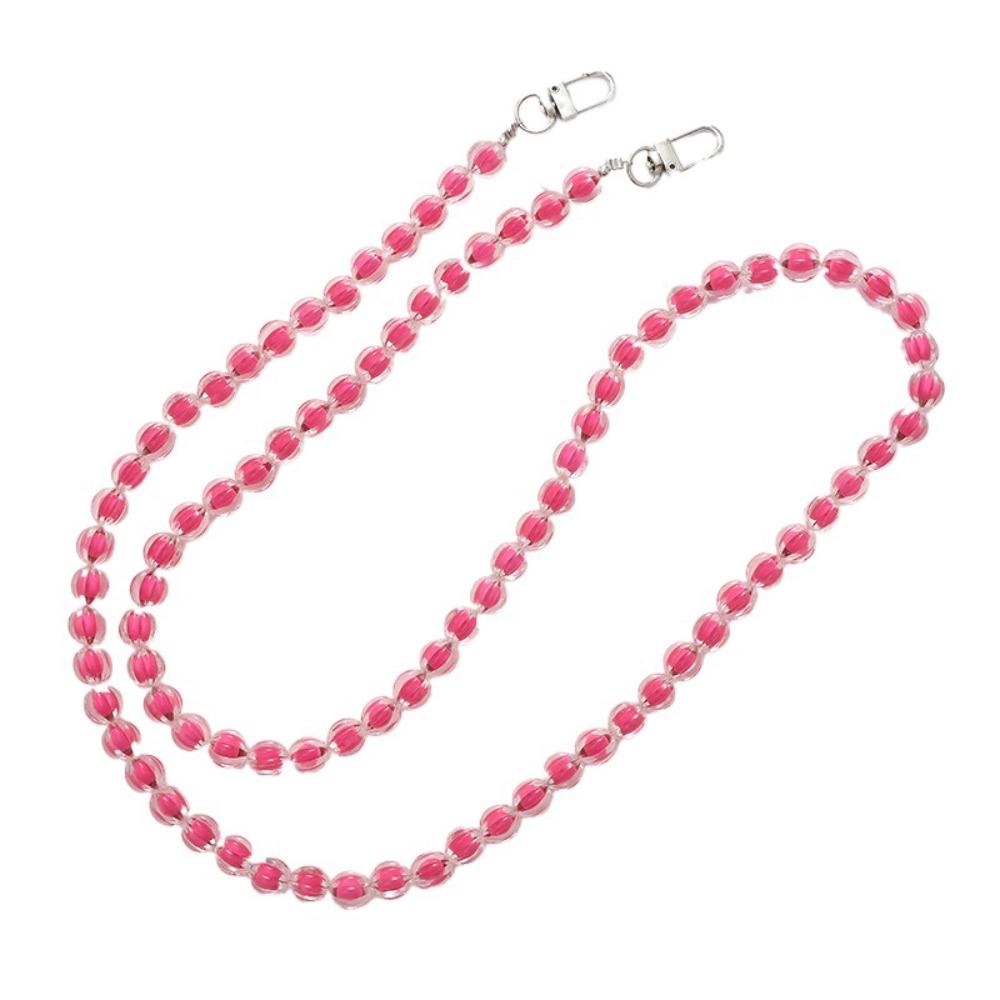 Anti Loss Candy Color Beaded Crossbody Chain Long-style Phone Neck Straps Earphone Case Strap