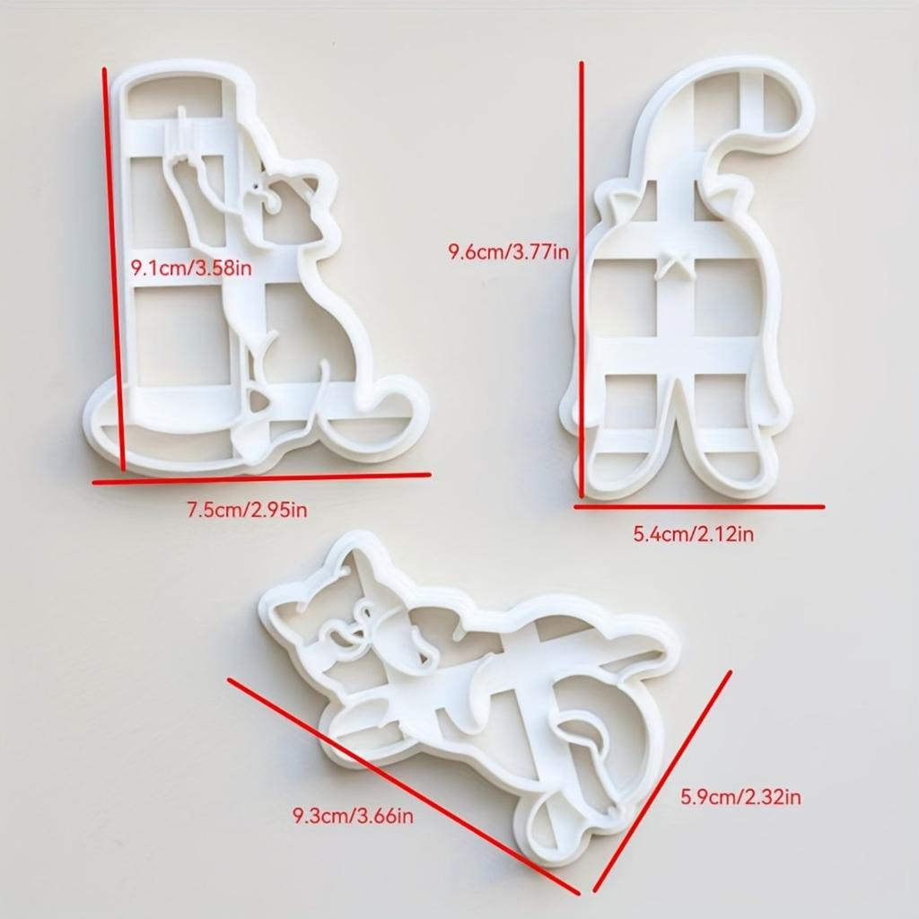 3 шт. форм для тиснения в виде мультяшного кота, инструменты для штамповки своими руками, пластиковый материал, не требует электропитания, принадлежности для рукоделия.