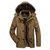 Winter Men's Large Size Mid-length Velvet Thickened Cotton Coat Men's Loose Cotton Jacket Middle-aged and Elderly Coats