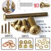 300pcs M3 Brass Phillips Pan Head Screws Bolt & Hex Nuts Washers Assortment
