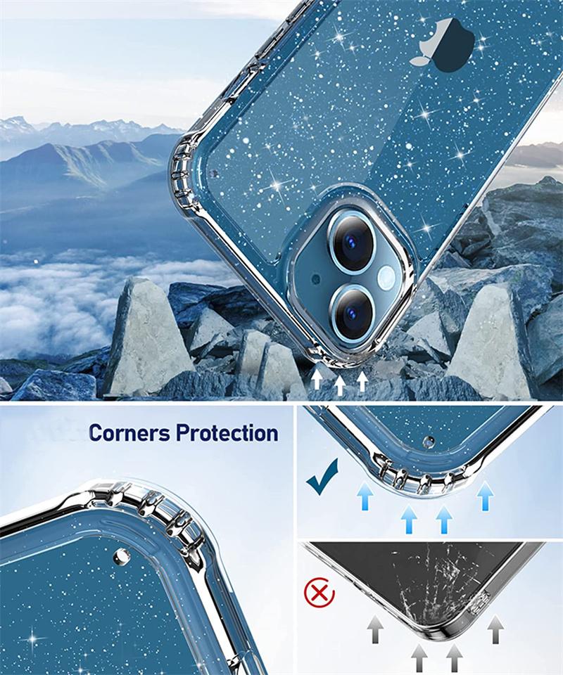 Чехлы для телефонов с блестящим порошком для Iphone 14 12 13 11 Pro Max XR Xr Xs Max 14plus Pro, прозрачная мягкая задняя крышка, принципиально