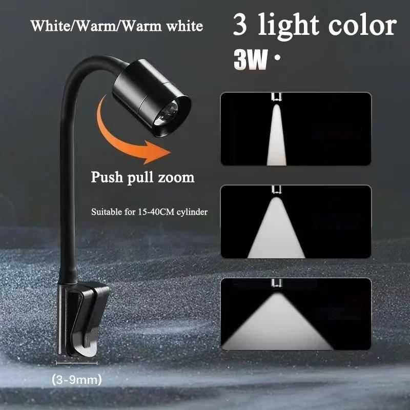 Aquarium Light Full Spectrum Fish Tank LED Zoomable Lights Fish Tank Atmosphere Spotlights for Plants Adjustable Focal Length