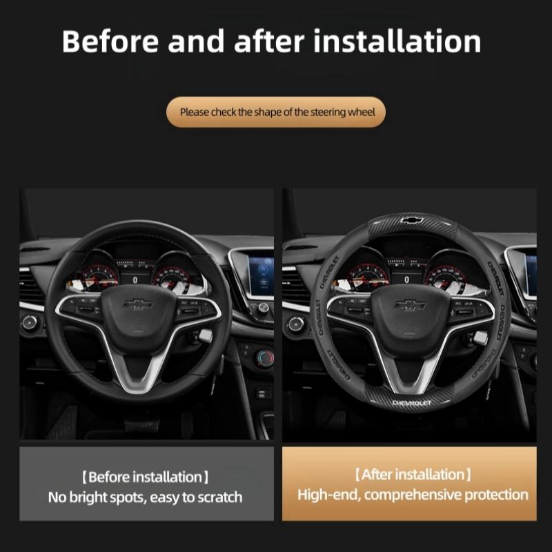 Для Chevrolet Cruze Tahoe Colorado Bolt Silverado Aveo Spark Onix Captiva Cavalier Углеродное волокно Микрофибра Чехол на руль автомобиля