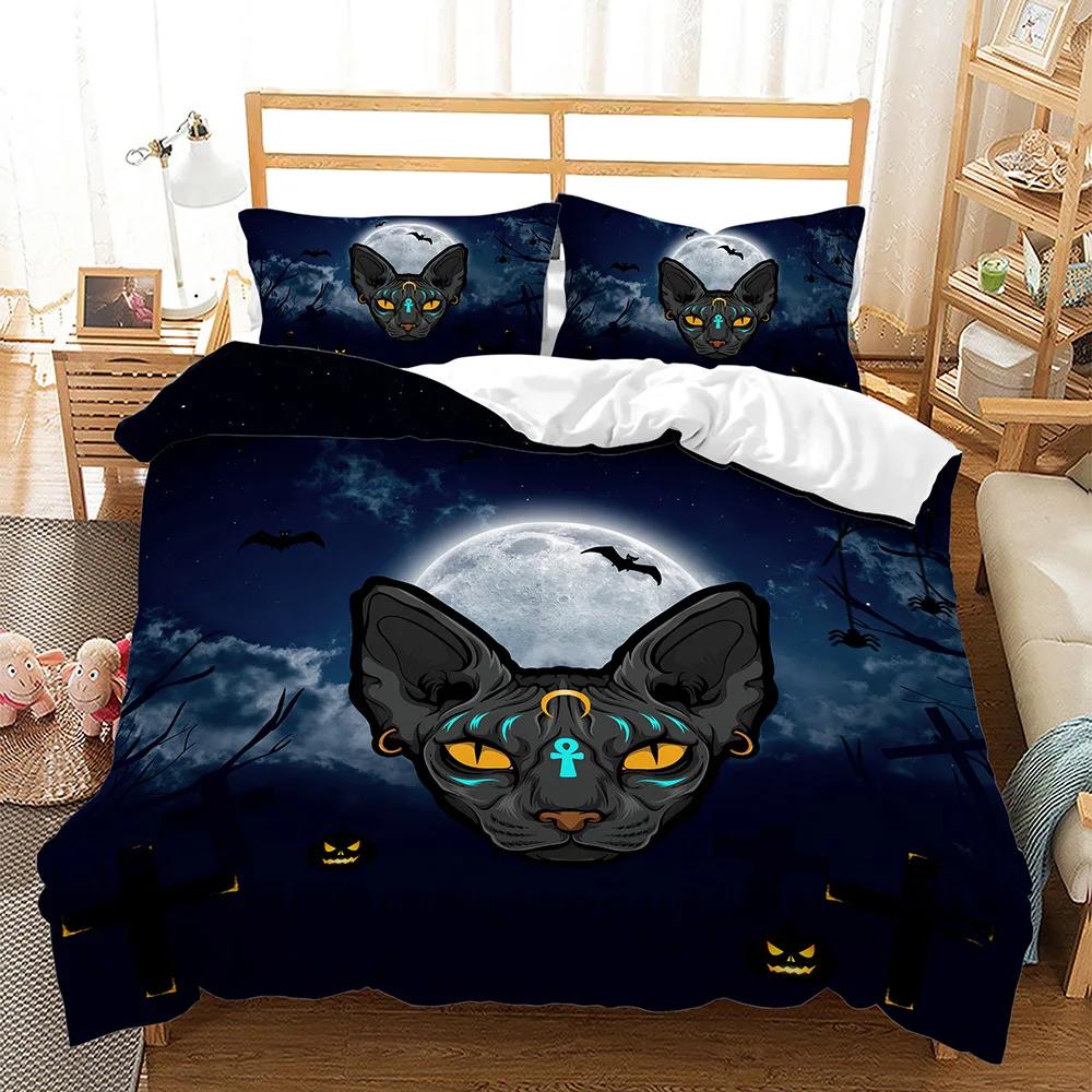 Boy/Girl Duvet Cover Set Home Textile Suit Gradient Cat Paw Print Bone Child Quilt Cover Bed Sets Animal Cat Comforter Cover New