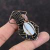 Подвеска Rainbow Moonstone, обернутая медной проволокой, драгоценный камень, подвеска Moonstone, ювелирное изделие, подвеска ручной работы, обернутая медной проволокой, подарок для жены