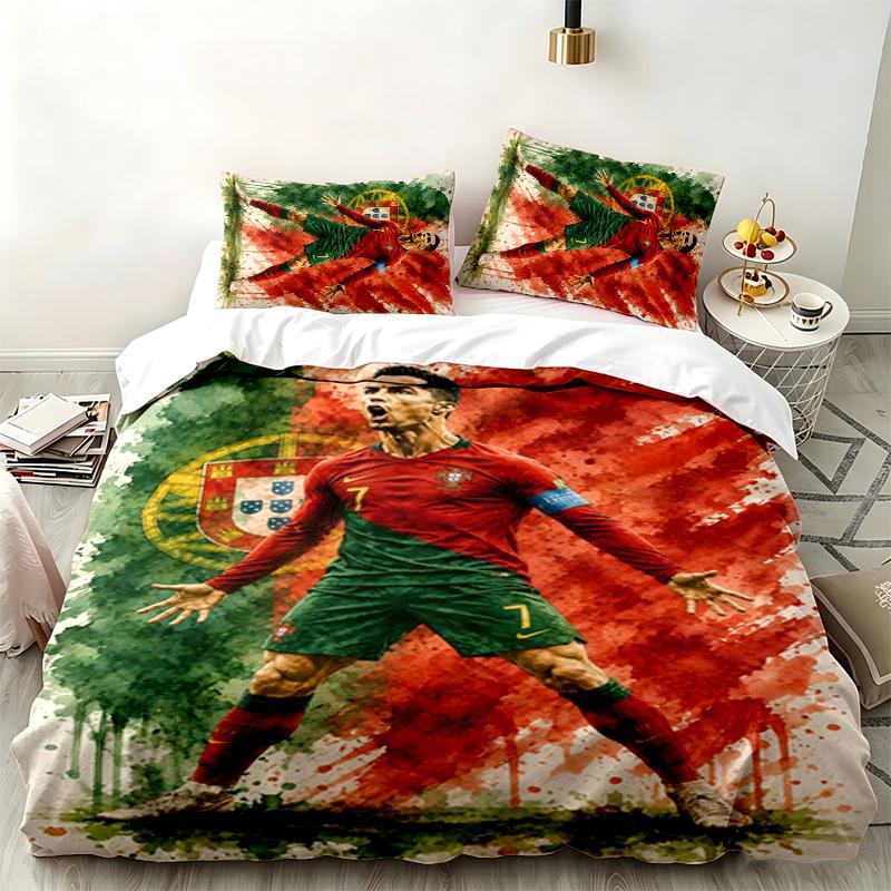 Cristiano Ronaldo 3pc set Perfect for bedroom use Comfortable bedding set includes a duvet cover and two pillowcases Ideal birthday or Christmas gift