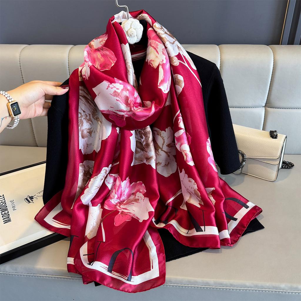 Женские 180*90 см модные красивые мягкие шелковые шарфы женские женские шаль хиджаб накидка платок бандана кашне пляжное парео