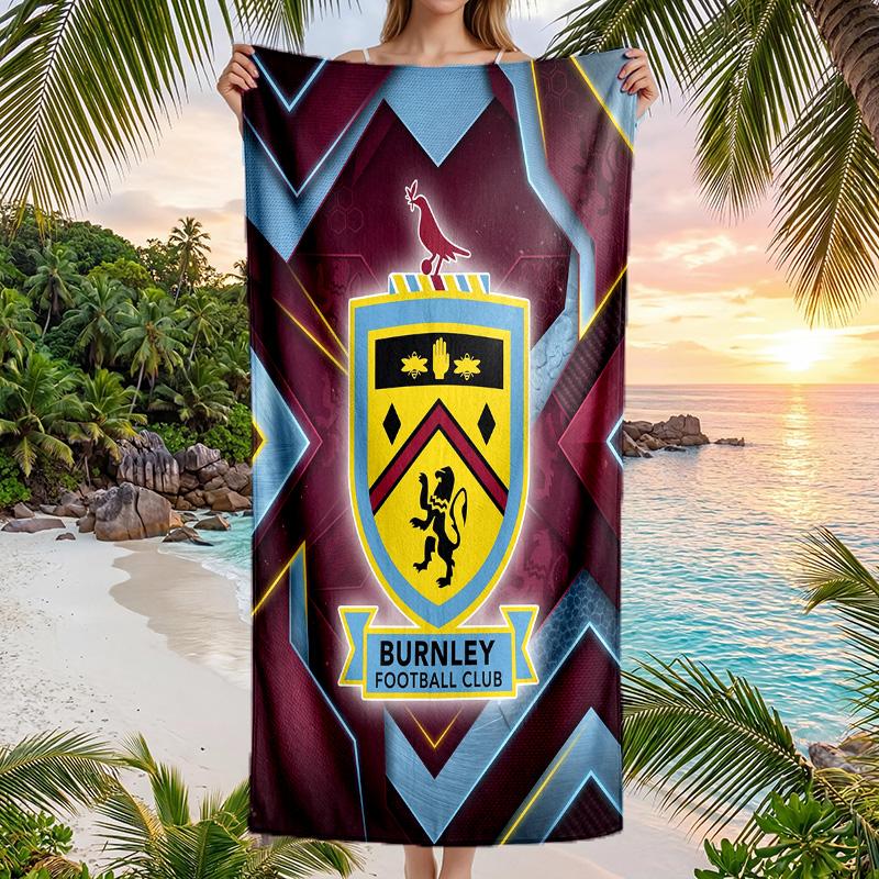 Пляжное полотенце Burnley Football Мягкое из микрофибры Летнее полотенце Быстросохнущее Впитывающее полотенце для пляжа Бассейна Путешествий