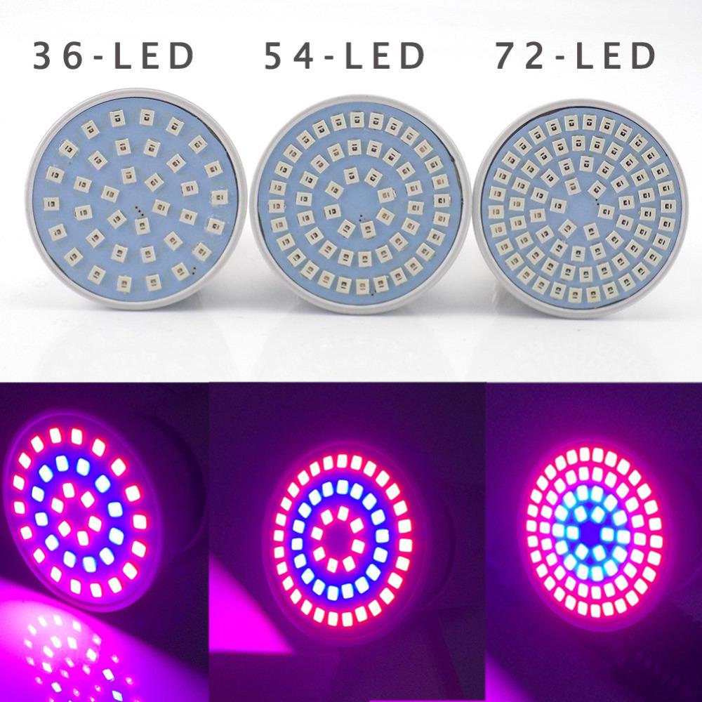 LED Grow Light with E27 Lamp Holder Clip-on Phyto Lamps 36/54/40/72LEDs for Indoor Plant Flowers Growth Growbox Greenhouse